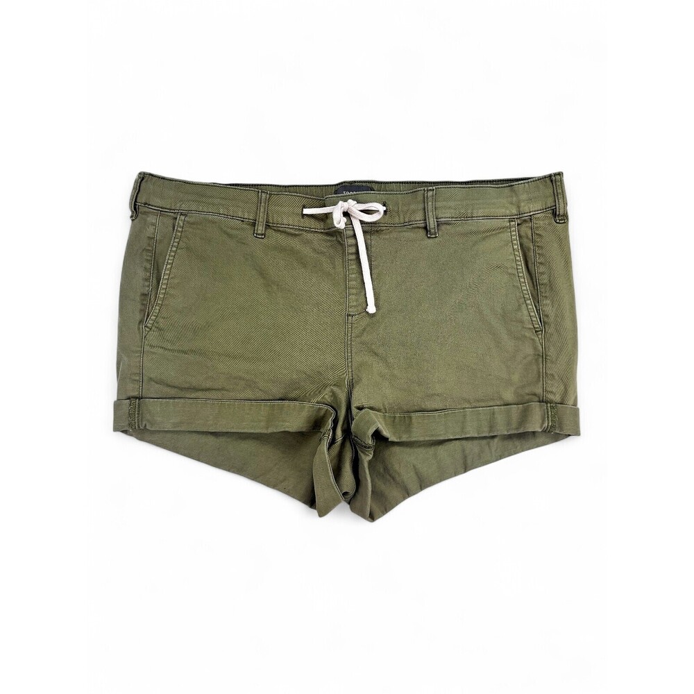 Torrid Plus Size 2X Olive Cuffed Shorts Drawstring Waist